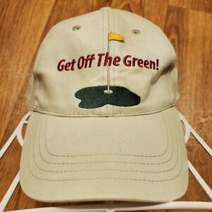 Vintage Golf Hat Men Strapback Tan Big Dogs Get Off The Green